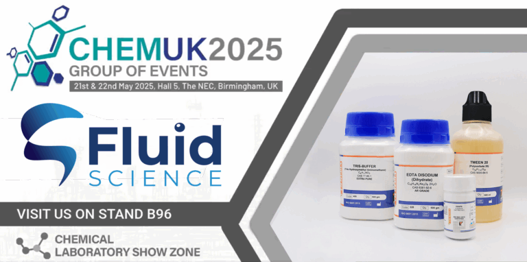 Fluid Science ChemUK Banner - Join us at Stand B96, Hall 5 at ChemUK 2025